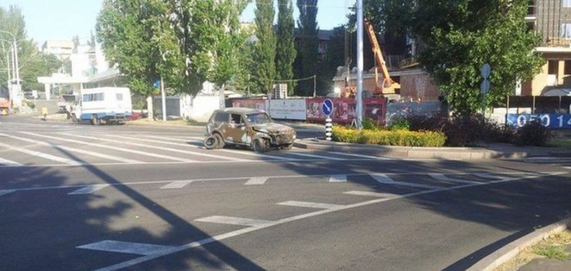 В центре Донецка террористы попали в ДТП