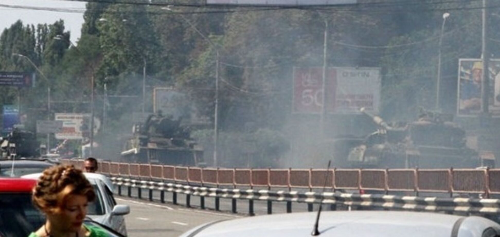 В Киеве видели колонну танков