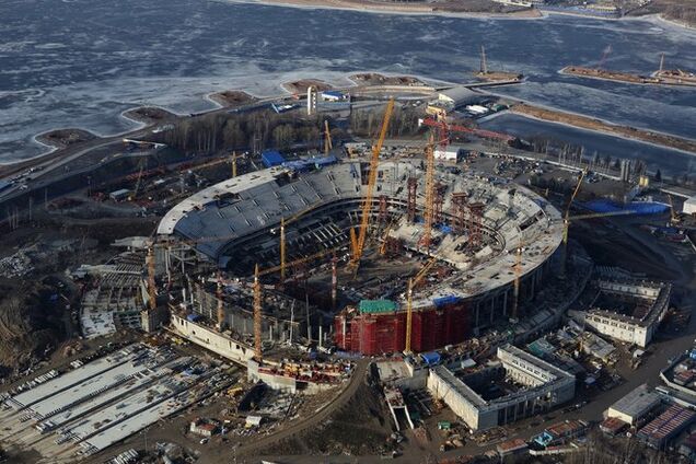 Стоимость стадиона 'Газпрома' в Санкт-Петербурге достигла 934 млн евро