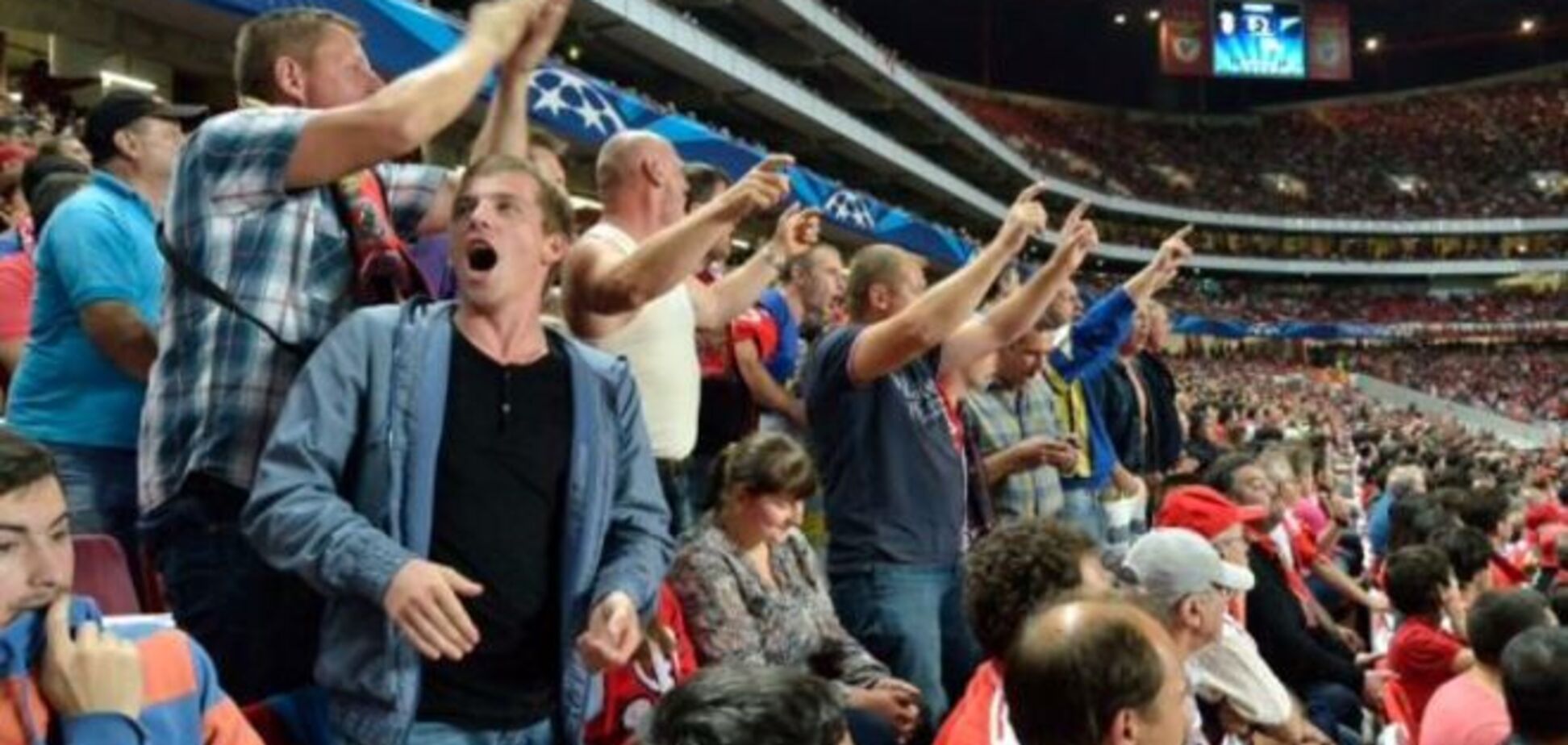 Украинские фанаты спели хит о Путине на матче Лиги чемпионов