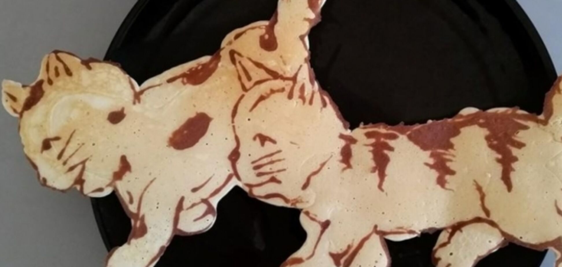 Творческий папа печет красочные блины для своего ребенка