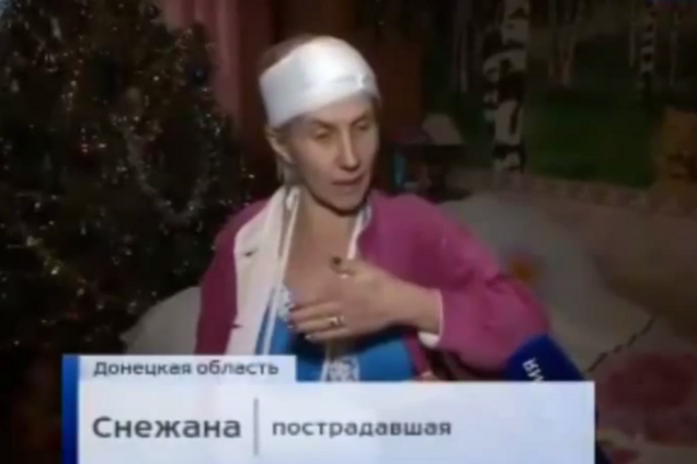 Кремлівське ТБ показало фейкову жертву теракту під Волновахою: відеофакт