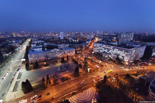 Опубликованы фото вечернего Киева с высоты птичьего полета
