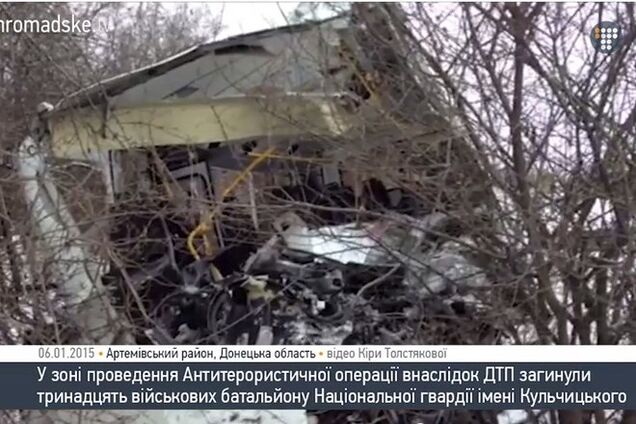 Опубликовано видео с места трагического ДТП в зоне проведения АТО, где погибли военные