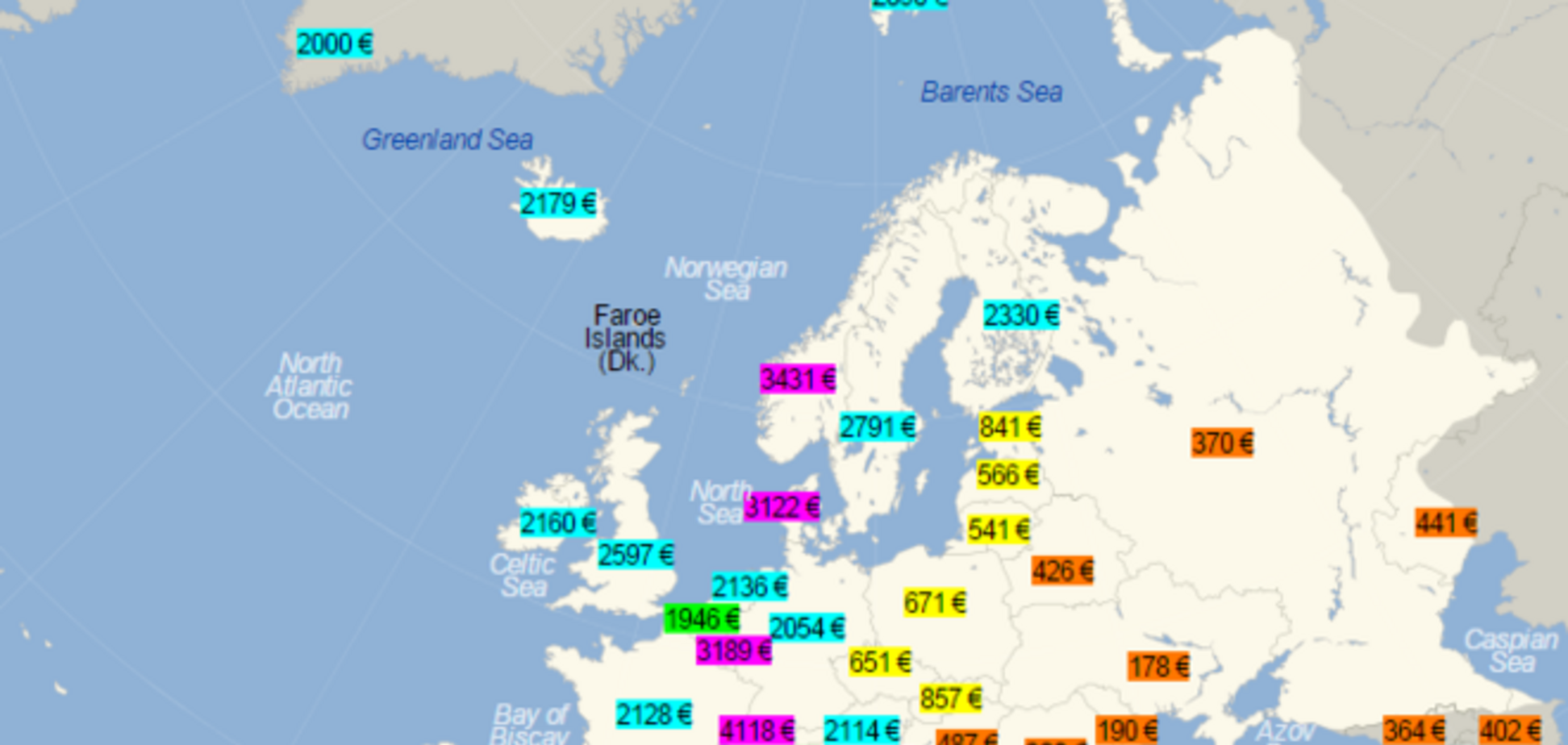 Украина возглавила антирейтинг стран Европы с самой низкой средней зарплатой. Инфографика