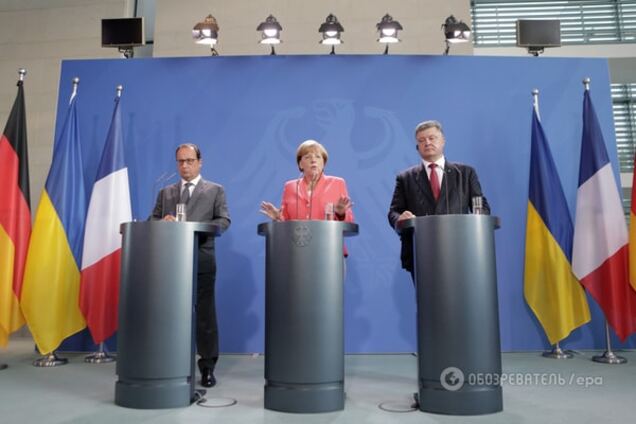 Порошенко провел переговоры с Меркель и Олландом