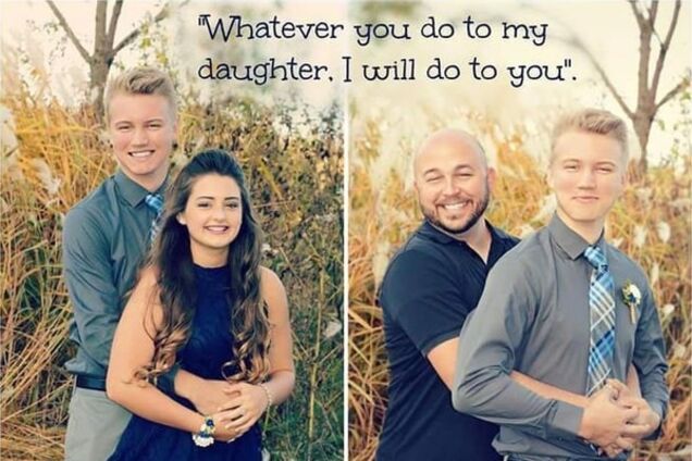 Фотобомба дня: отец сделал смешной предупреждающий снимок для бойфренда 15-летней дочери