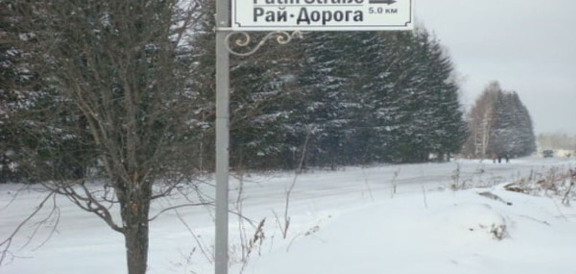 В России раздолбанную дорогу вдоль кладбища переименовали в 'Путинштрассе': фотофакт