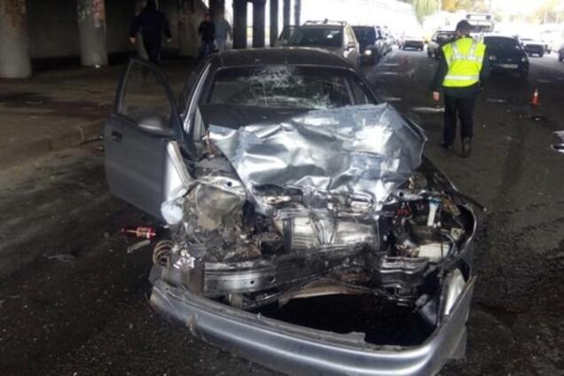 В Киеве пьяный водитель устроил массовое ДТП