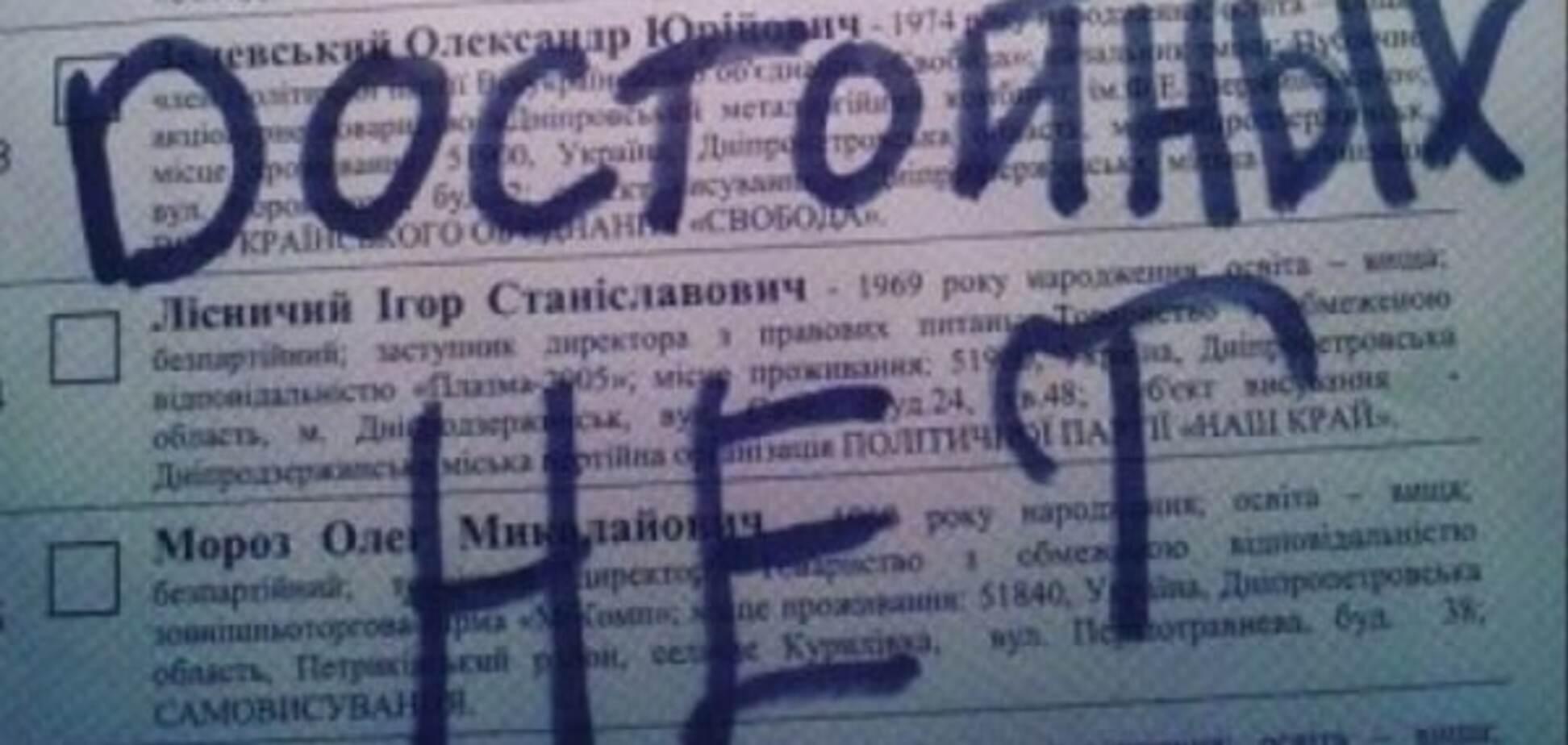 'Гідних немає': українські виборці похвалилися зіпсованими бюлетенями