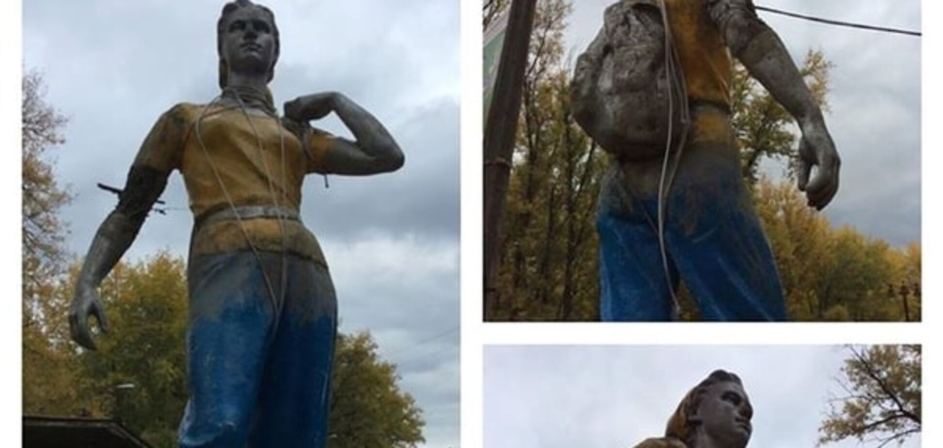 У Києві відремонтували розбиту скульптуру Комсомолки: фотофакт