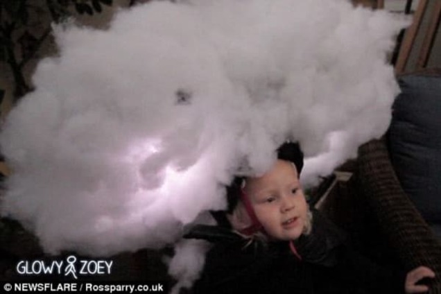 Лучший костюм на Хэллоуин: отец превратил дочку в настоящую тучу с молниями