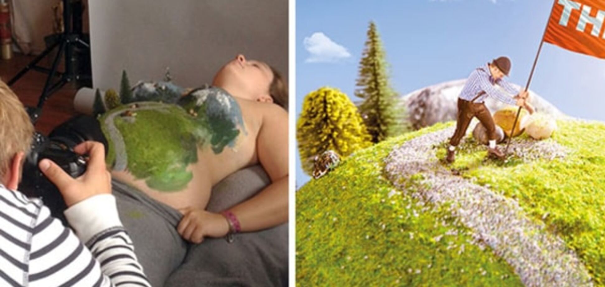 Фотограф создал потрясающие послания будущему сыну на животе беременной жены