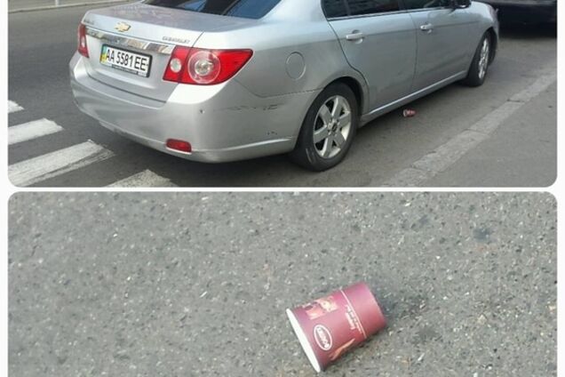 В Киеве застукали на горячем водителя-грязнулю: фотофакт