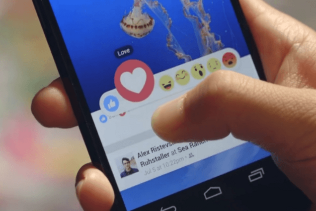 Facebook добавит 'эмоций' кнопке 'нравится'