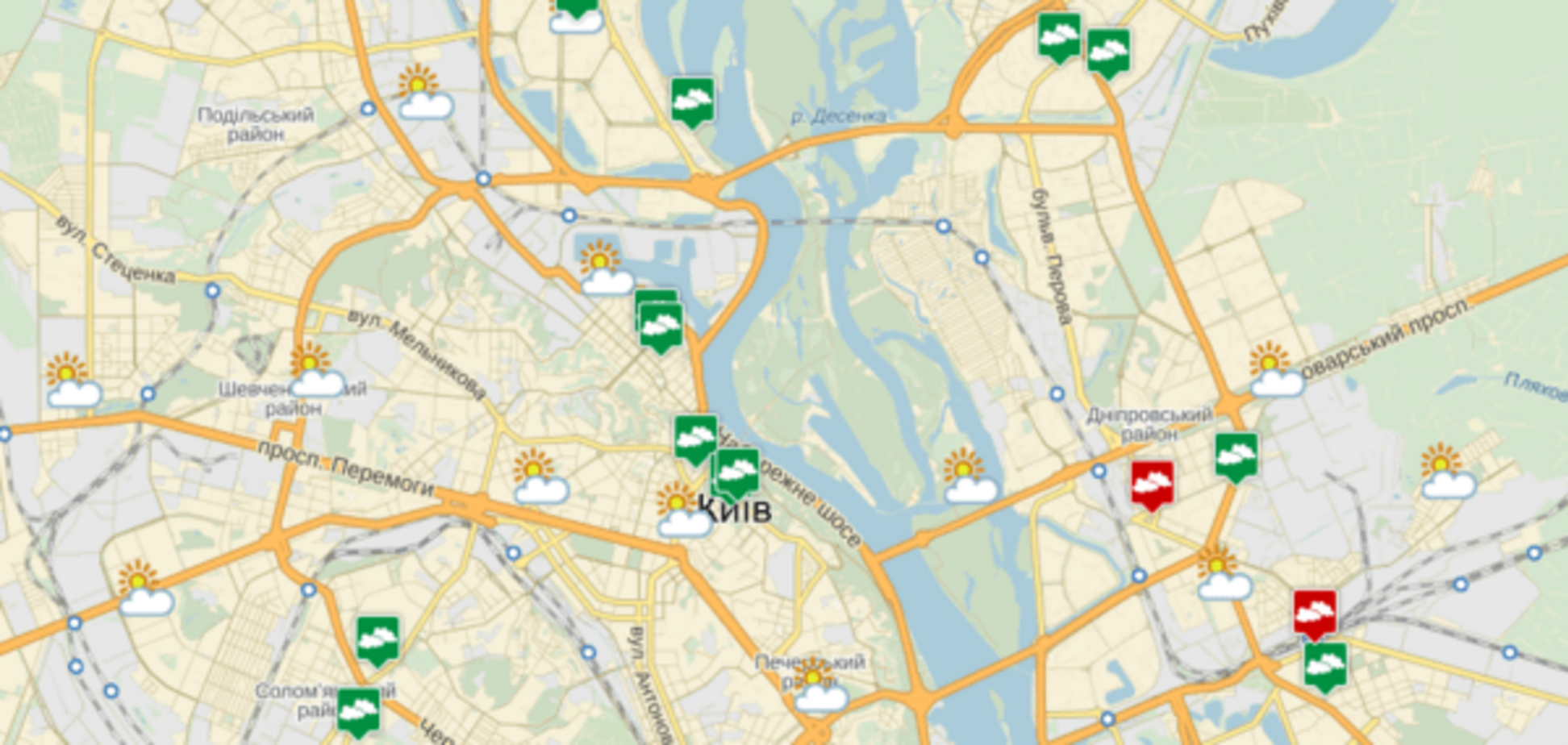 Где в Киеве загрязнен воздух: опубликована актуальная карта