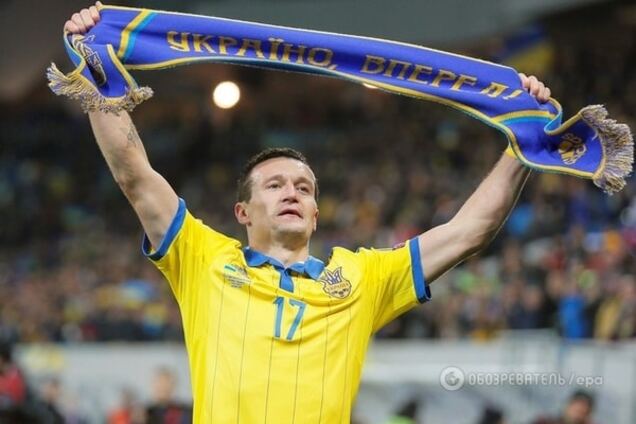 'Слава воинам АТО': яркий перфоменс защитника сборной Украины после выхода на Евро-2016