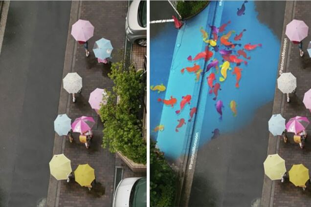 Рисунки, которые появляются во время дождя: потрясающие работы дизайнеров