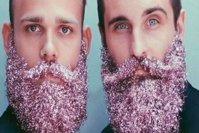 Зимний тренд: мужчины украшают бороды блестками