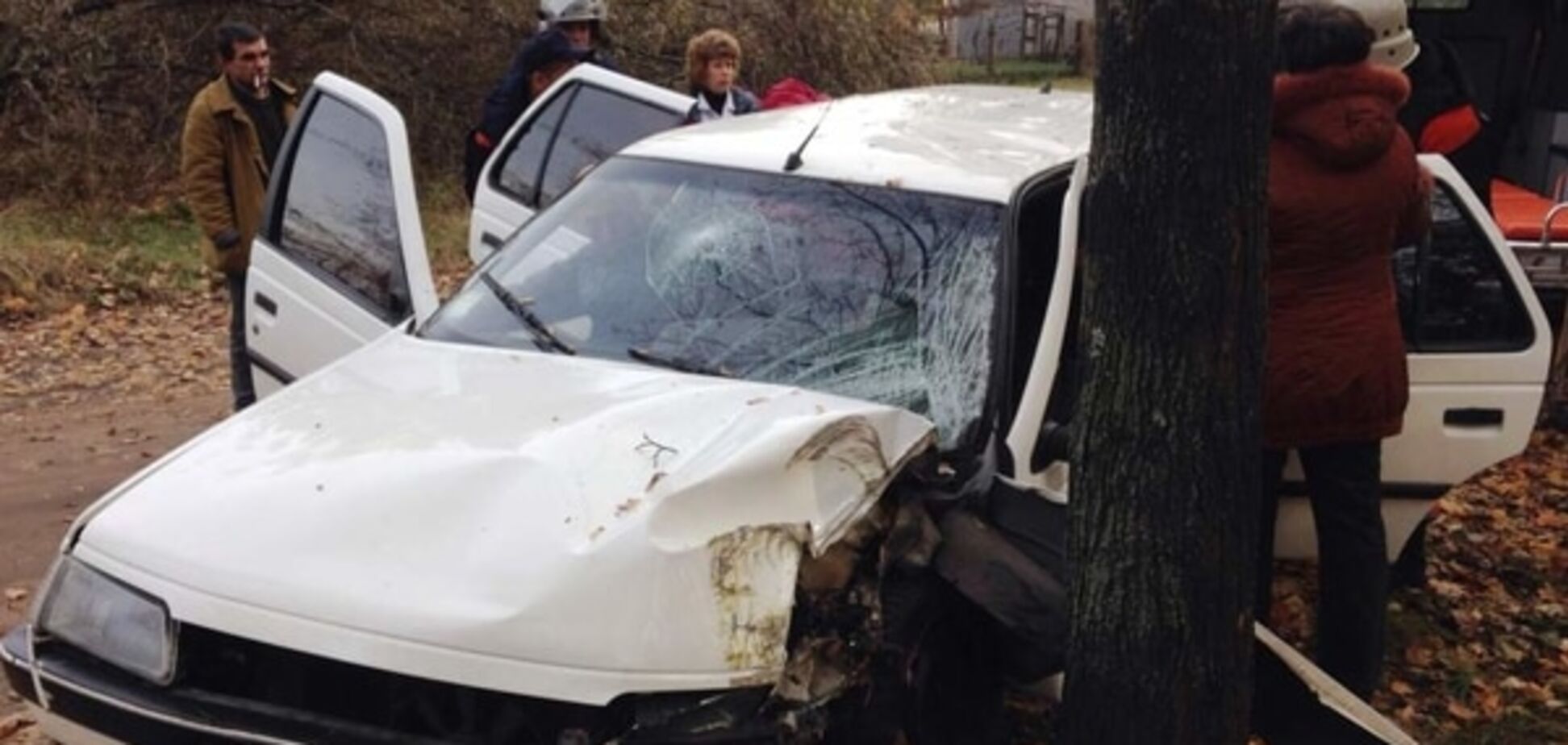 ДТП в Чернигове: Peugeot вылетел на обочину и врезался в дерево