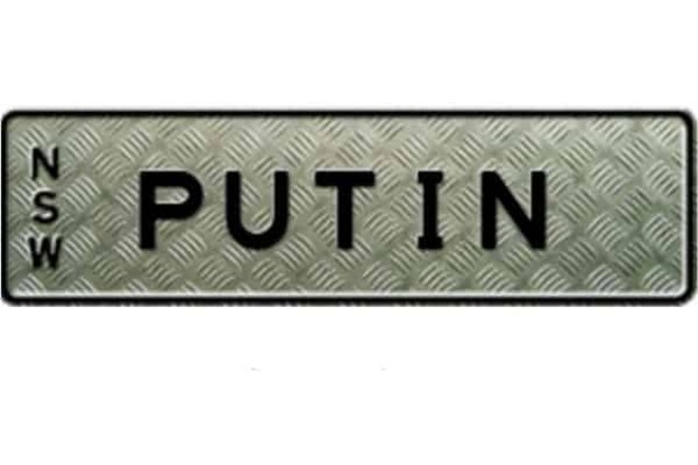 В Австралии запретили номерные знаки с Путиным