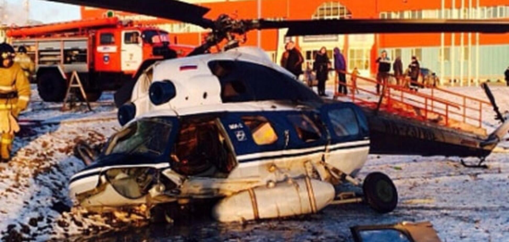 В России в центре города рухнул вертолет: фотофакт