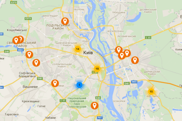 В Киеве составили карту переименованных улиц