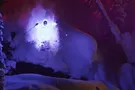 Феерический ночной спуск на лыжах в светодиодных костюмах