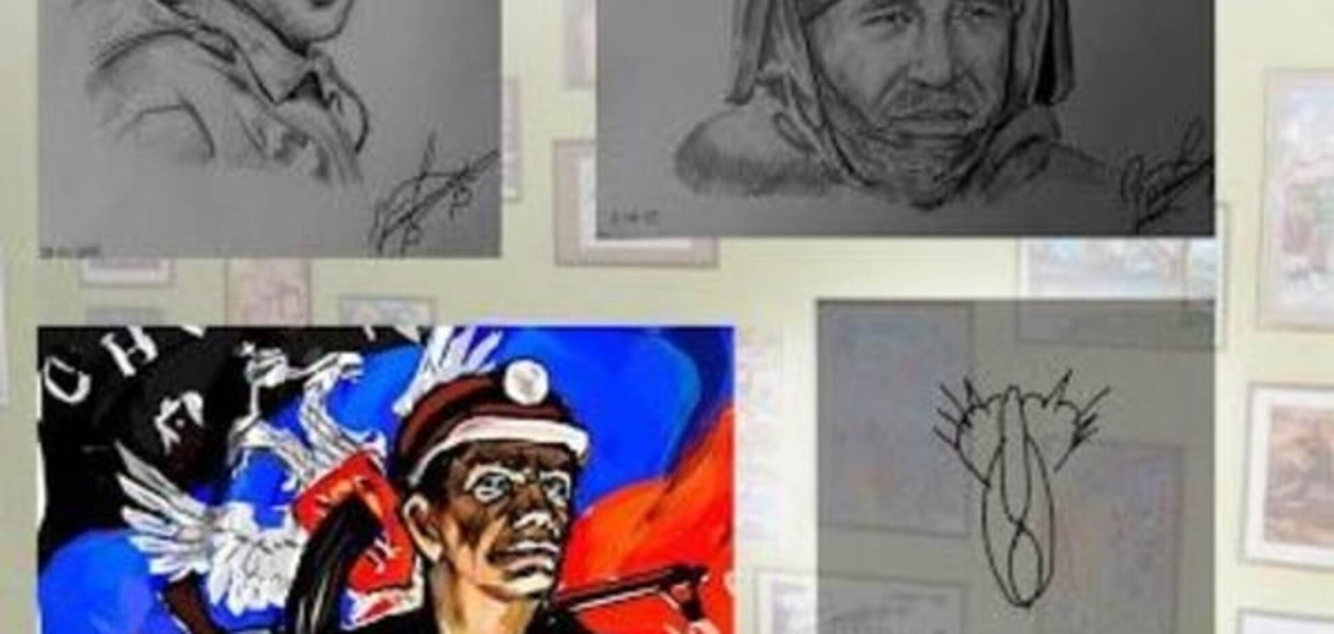 Путин с картиной 'Кошка' стал звездой выставки душевно-больных в 'ДНР'