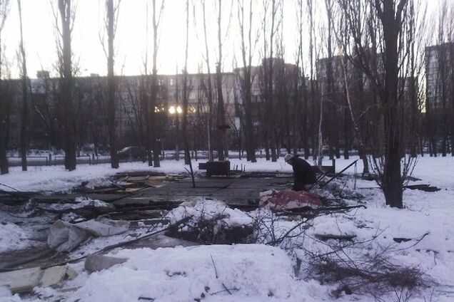 В Киеве при пожаре в пункте обогрева погибла женщина