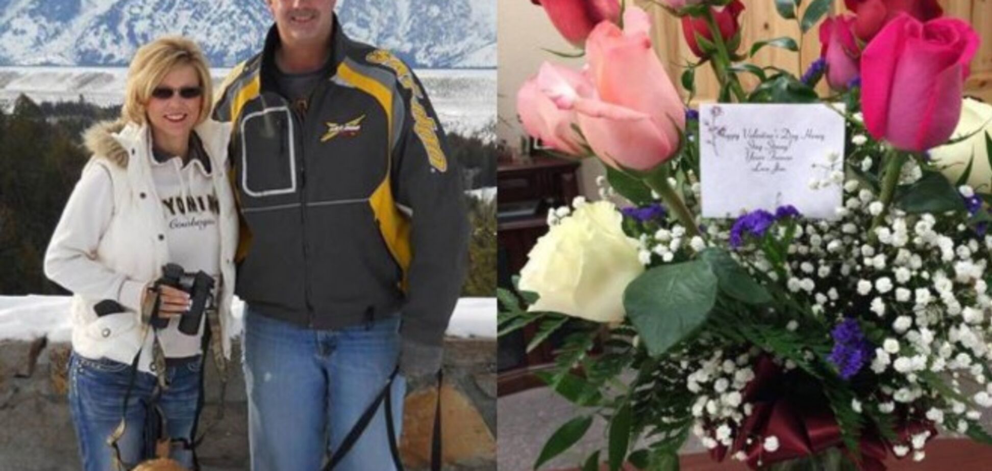 Женщина получила букет и валентинку от покойного мужа