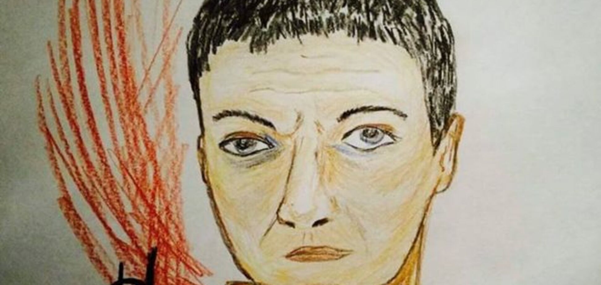 Летчица Савченко нарисовала автопортрет на 51-й день голодовки