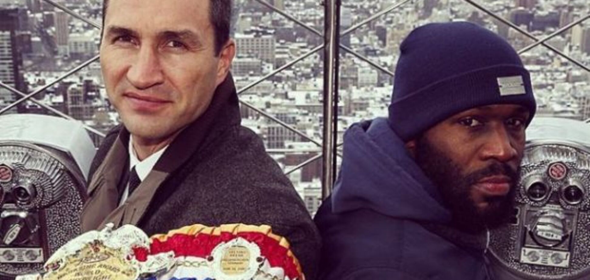 Кличко на крыше небоскреба устроил 'дуэль' с непобедимым американцем