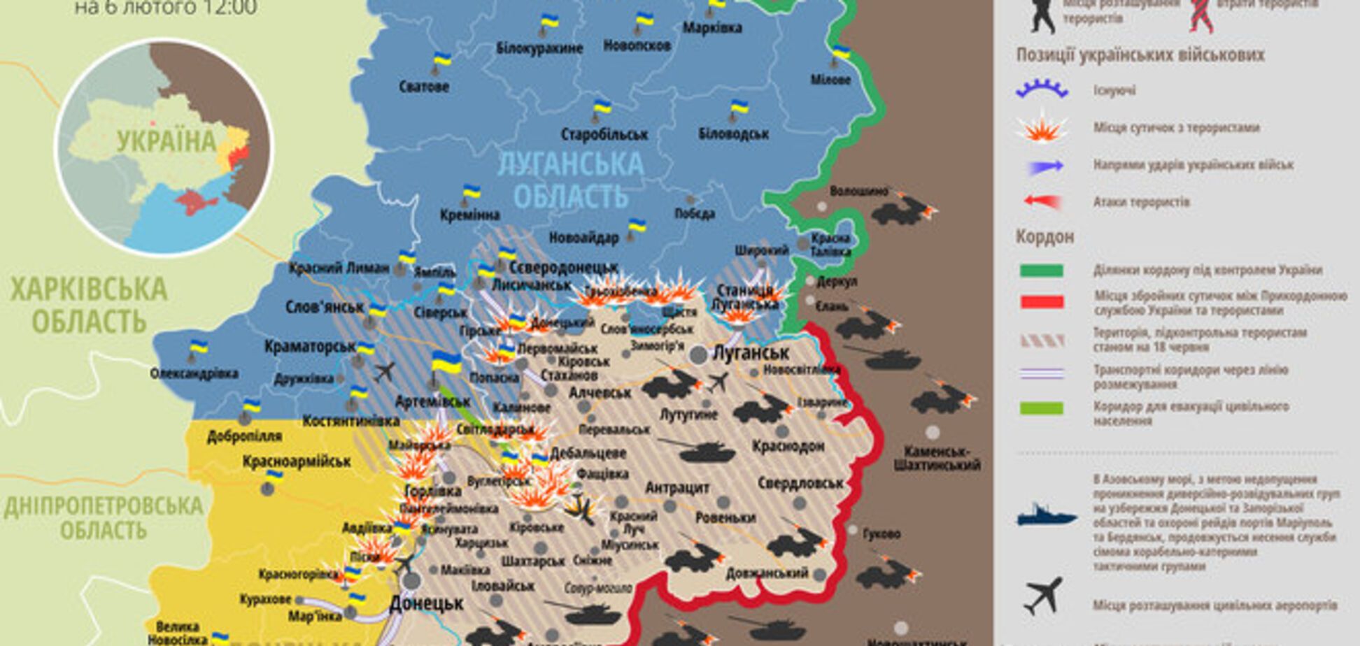 Силовики наносять попереджувальні удари, терористи несуть великі втрати: мапа АТО
