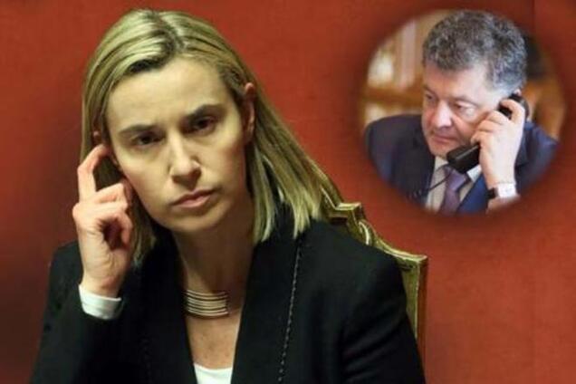 Порошенко и Могерини обсудили прекращение огня на Донбассе в ближайшее время
