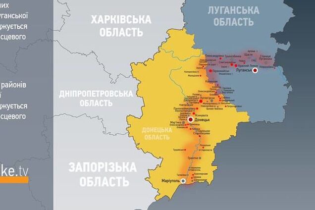 Опубликована карта оккупированных районов Донбасса с особым статусом