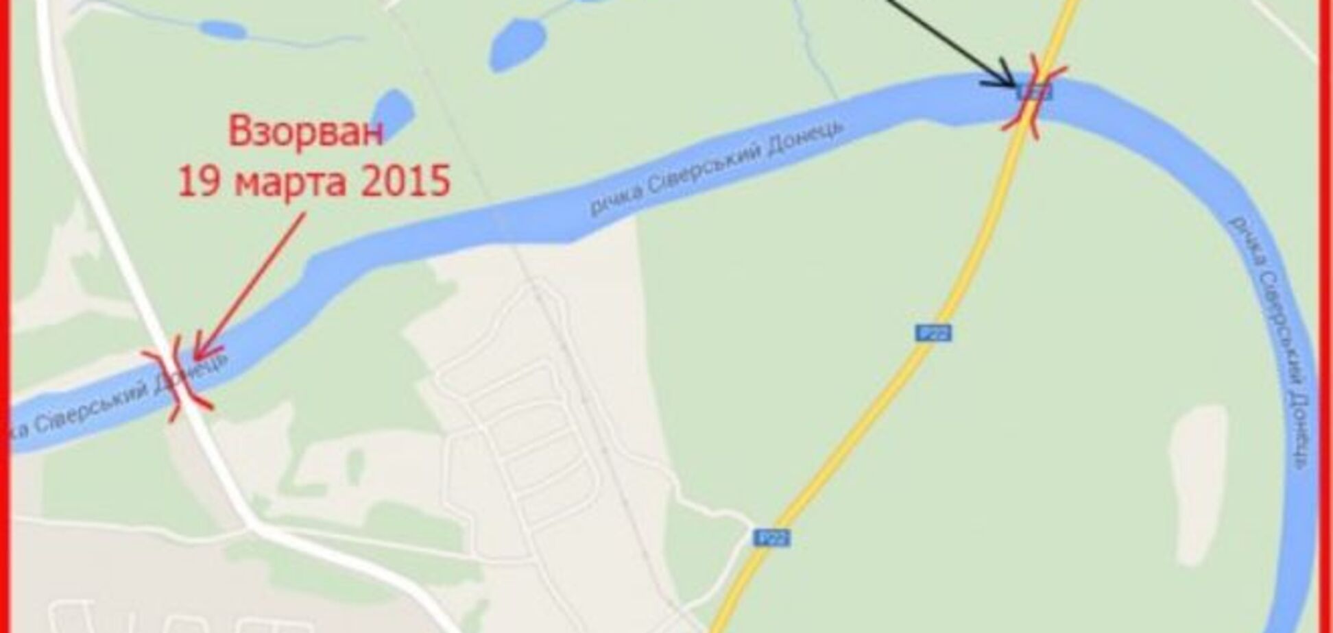 В Станице Луганской подорвали последний мост через Северский Донец: карта 