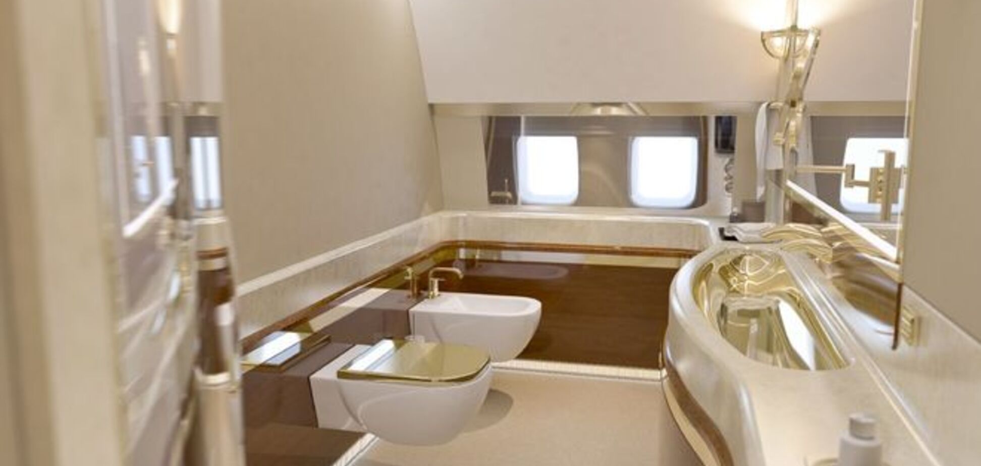 Опубликованы эскизы люксового самолета Путина с позолоченным унитазом