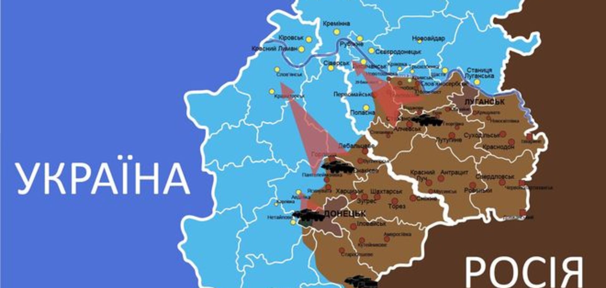 Опубликована карта возможных наступлений террористов в ближайшее время