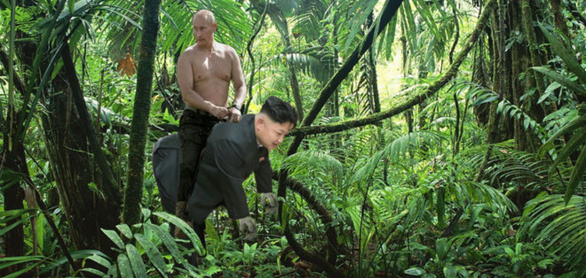 Кім Чен Ин, що нахилився, став героєм фотожаб: на ньому покатався навіть Путін