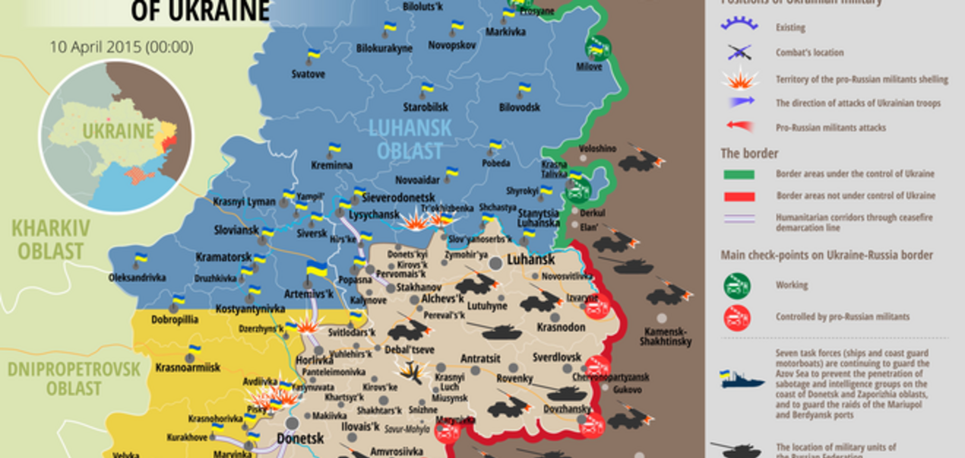 На Донбассе зафиксирована радиоэлектронная разведка ВС РФ: карта АТО