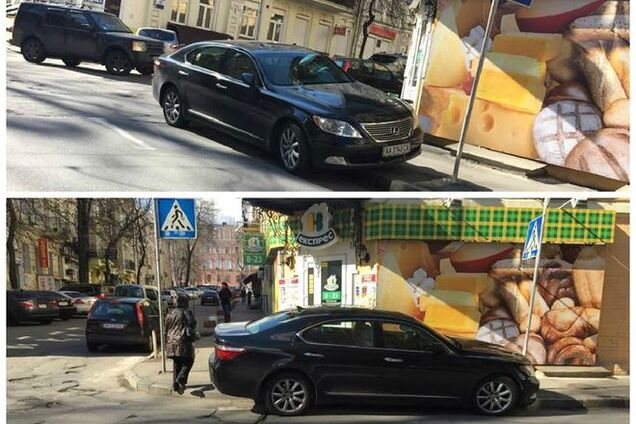 'Герой парковки': Lexus 'наплював' на пішоходів в центрі Києва