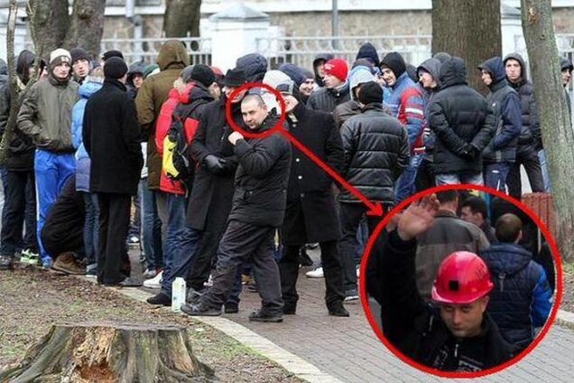 На протестах шахтеров в Киеве засветился 'титушка' с Антимайдана
