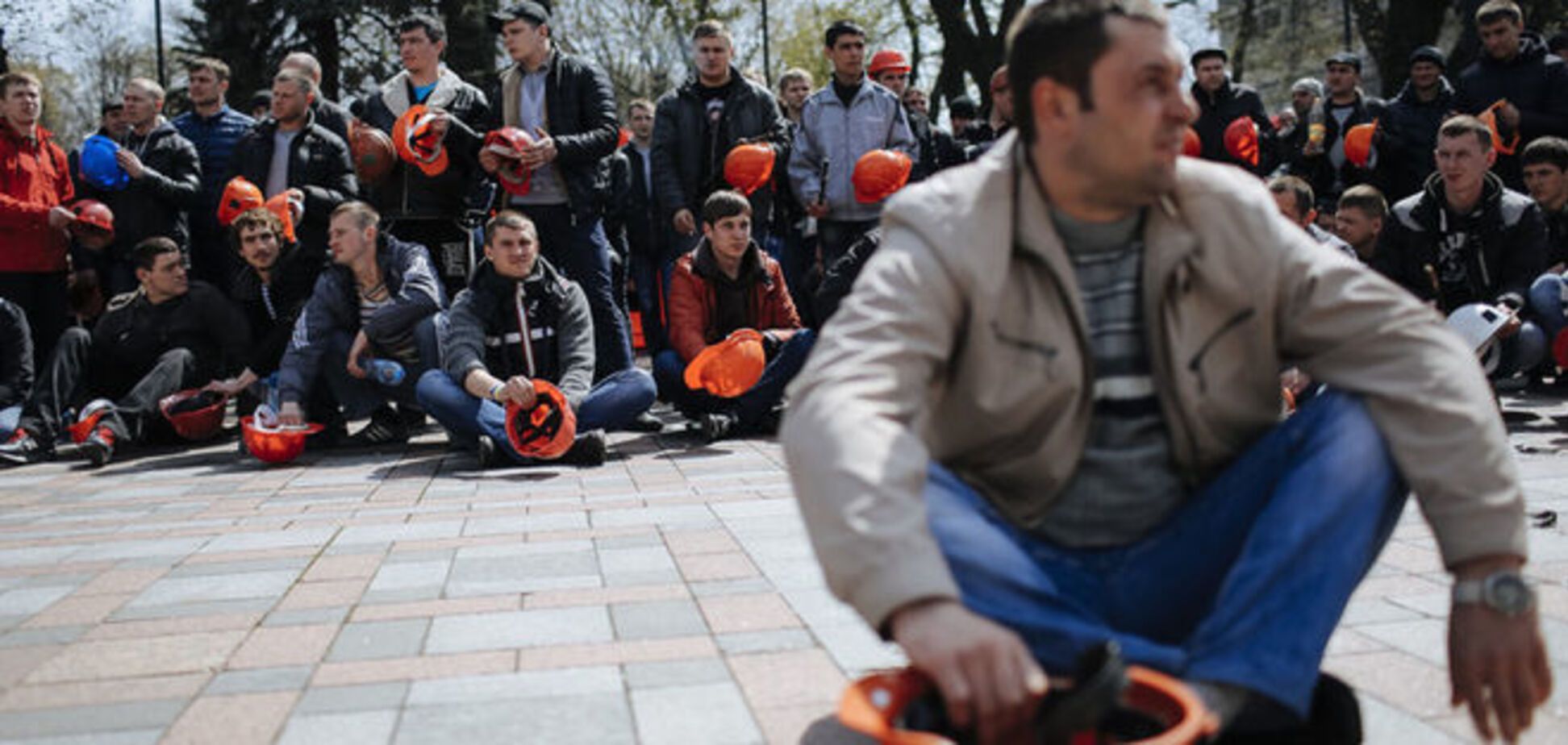 Митинг шахтеров под Верховной Радой