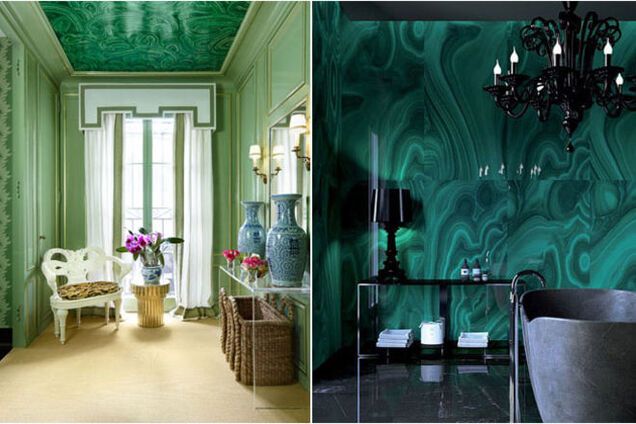 Малахит в интерьере: магия восхитительного камня