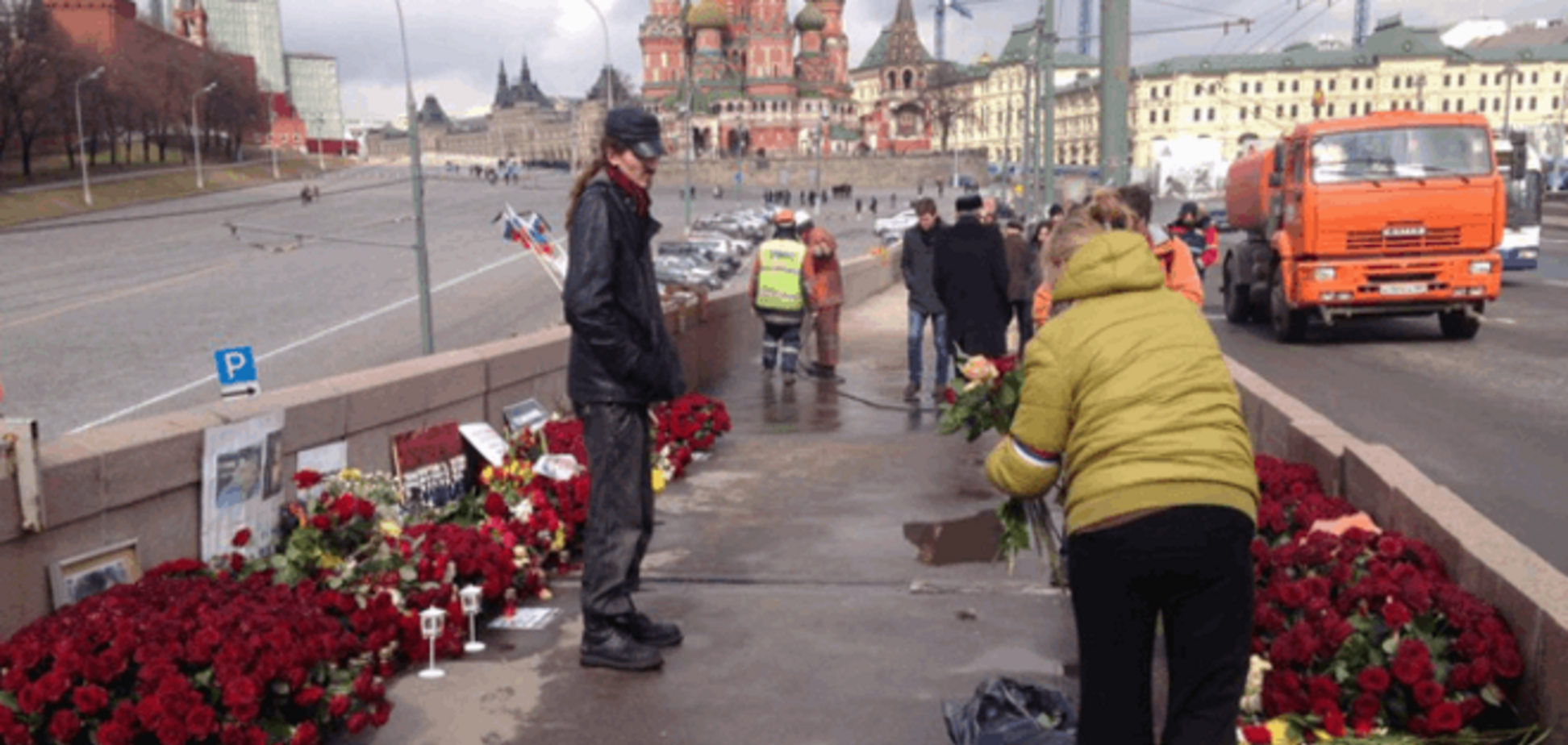 В Москве на месте убийства Немцова произошла драка