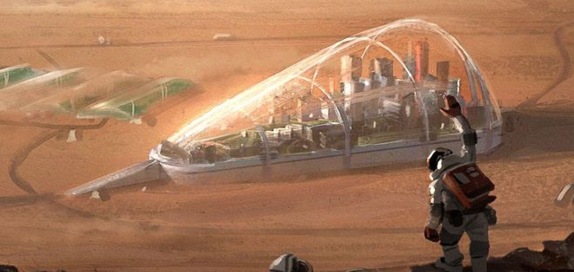 Внеземная жизнь: художник показал, как будет жить человечество на Марсе