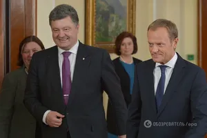 Президент Украины Петр Порошенко и Президент Европейского Совета Дональд Туск