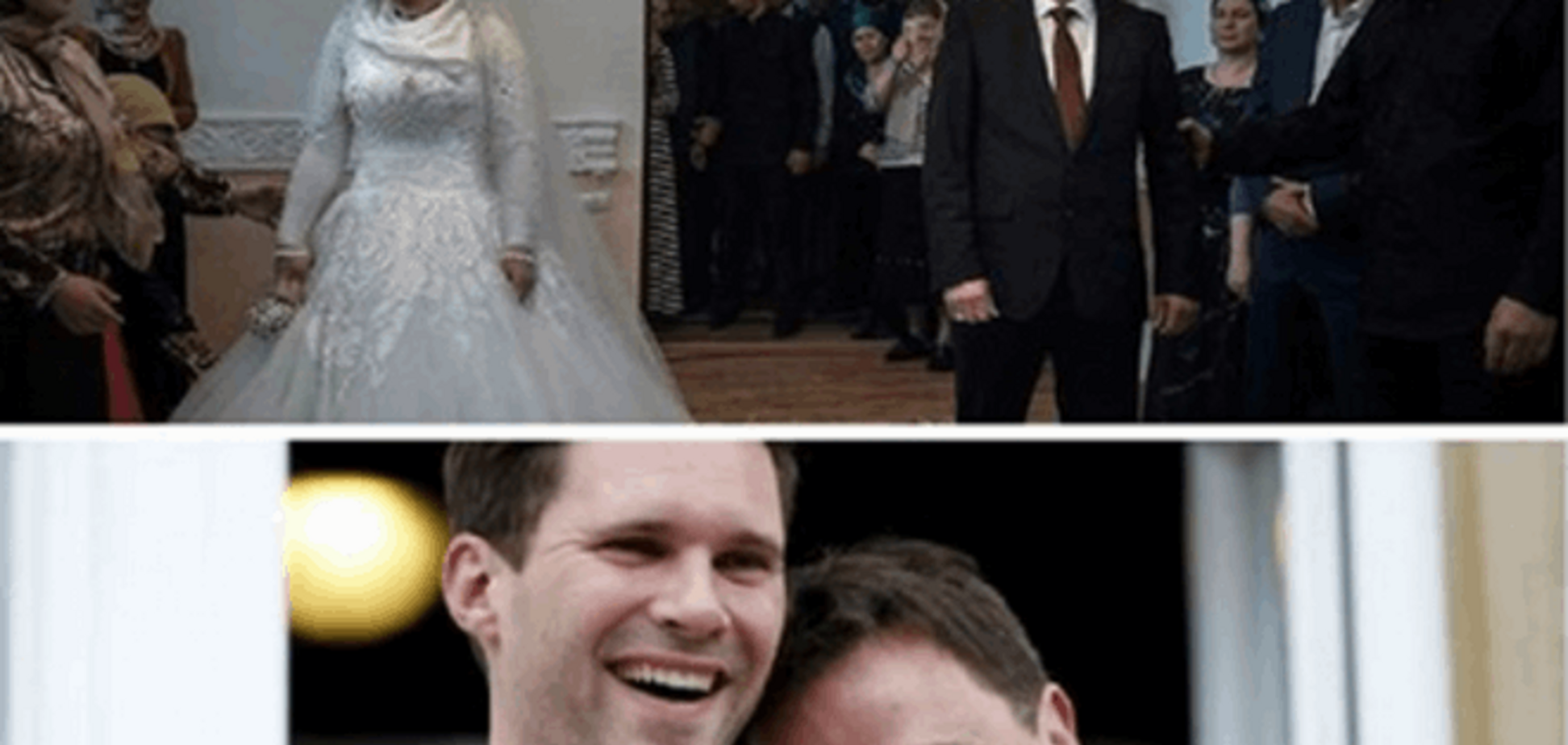 Кто счастливей? В сети сравнили неравный брак в Чечне и гей-свадьбу в Люксембурге: фотофакт