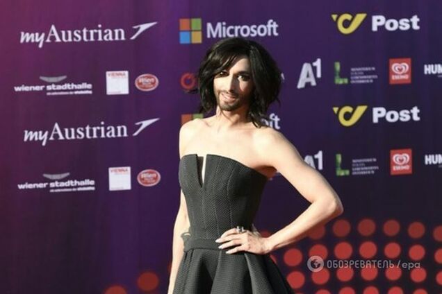 Бородатая Кончита и звёзды 'Евровидения-2015' на красной дорожке церемонии открытия конкурса